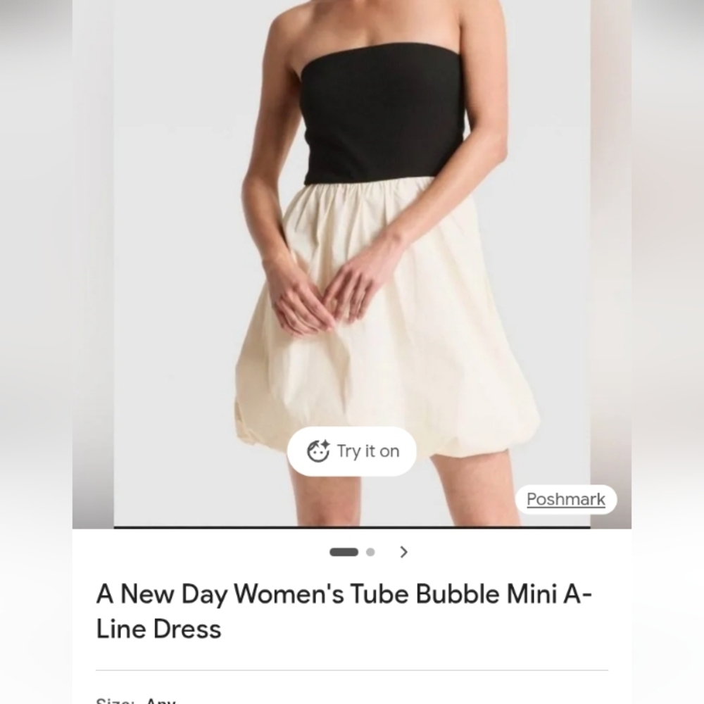 A New Day Black and Cream Mini Dress